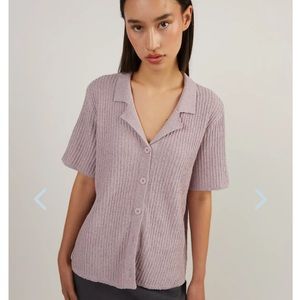 NWOT OAK + FORT SHORT SLEEVE BUTTON UP CARDIGAN